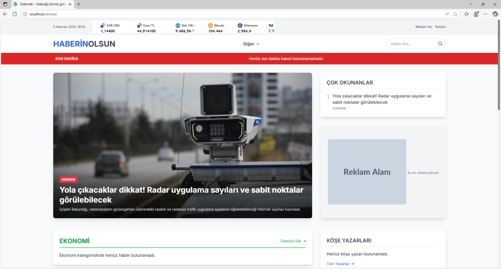 Haberinolsun WordPress Teması