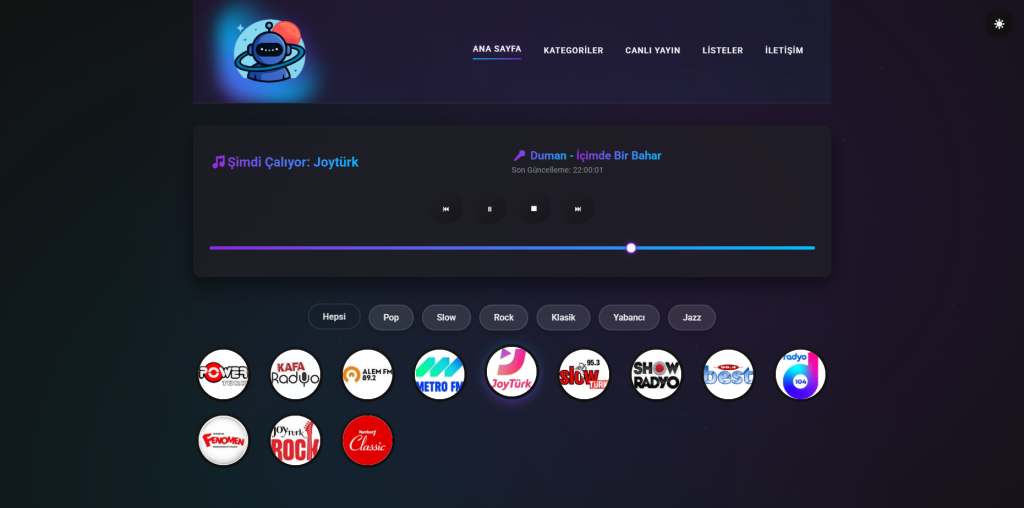 Yapay Radyo WordPress Teması
