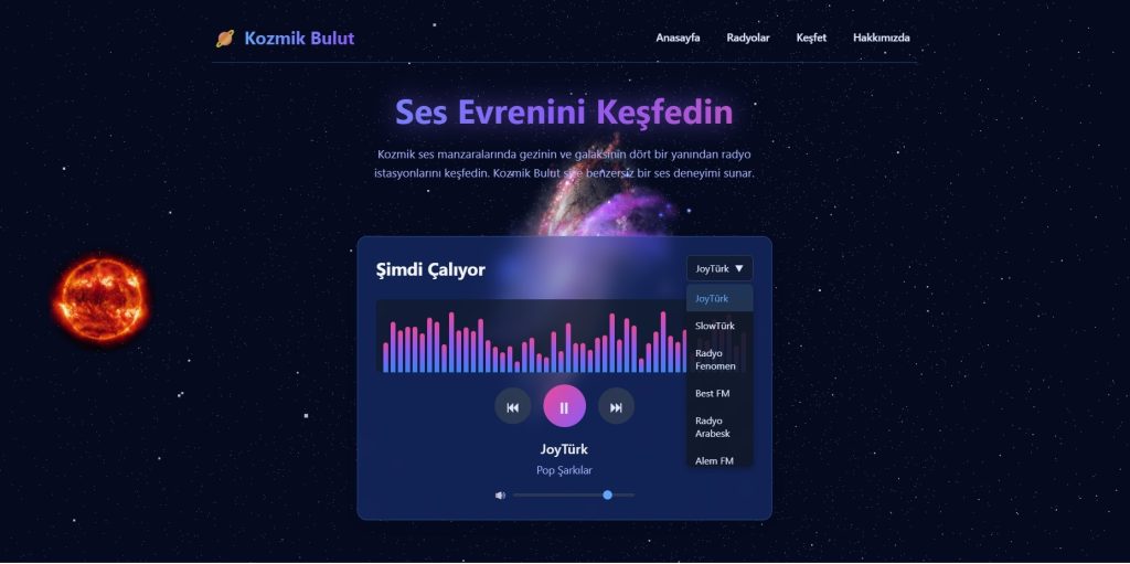 Kozmik Bulut Radyo WordPress Teması